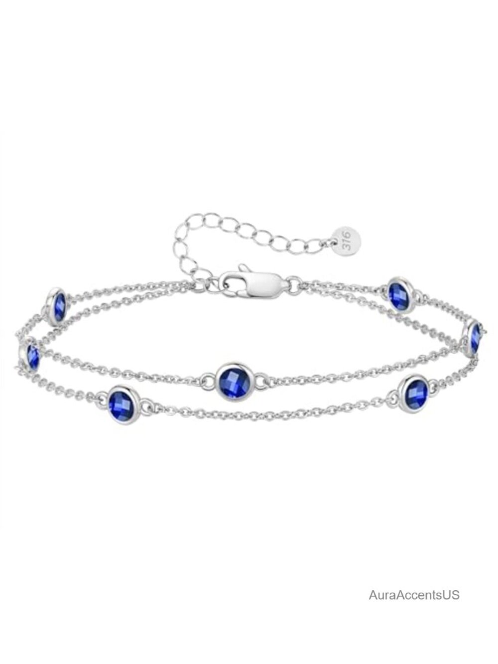 Double Layer Birthstone Bracelet 316L Stainless Steel Waterproof Women Gift